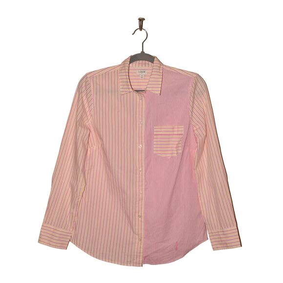 J.CREW NEW $70 Lightweight Cotton Shirt in Signature Fit Stripe Mix Small - Picture 1 of 3